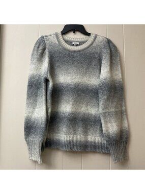 Crown & Ivy Womens XL White & Grey Ombre Sweater, Excellent